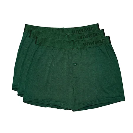 unwear noble green boxer shorts 3 pack lay flat catalog with links to the product page