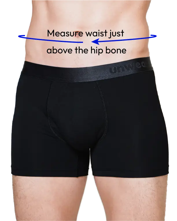 size guide measure waist just above the hip bone