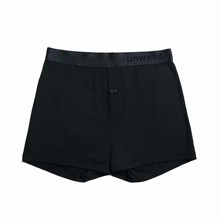 unwear onyx black boxer shorts lay flat catalog with links to the product page