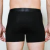 model wearing unwear onyx black boxer brief close up back