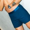 model wearing unwear rocking blues modal boxer shorts