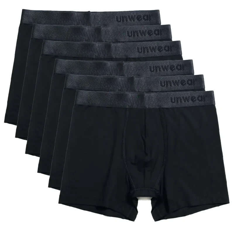 unwear onyx black boxer brief 6 pack lay flat catalog