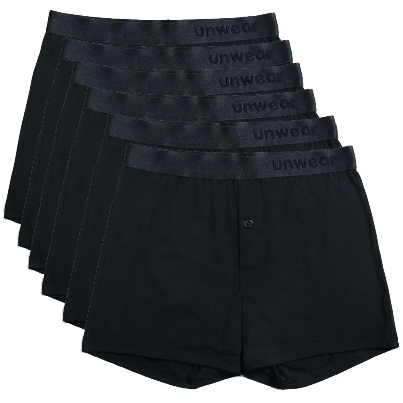 unwear onyx black boxer shorts 6 pack lay flat catalog