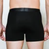 model wearing unwear onyx black boxer brief close up back